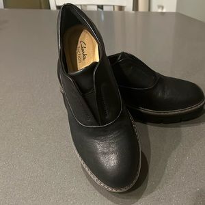 Clark’s funky, chunky loafer… Black, size 10. Never worn! Cute with ankle socks!